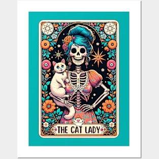 Colorful Cat Lady Posters and Art